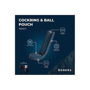 Boners Cockring & Ball Stimulator - Blauw