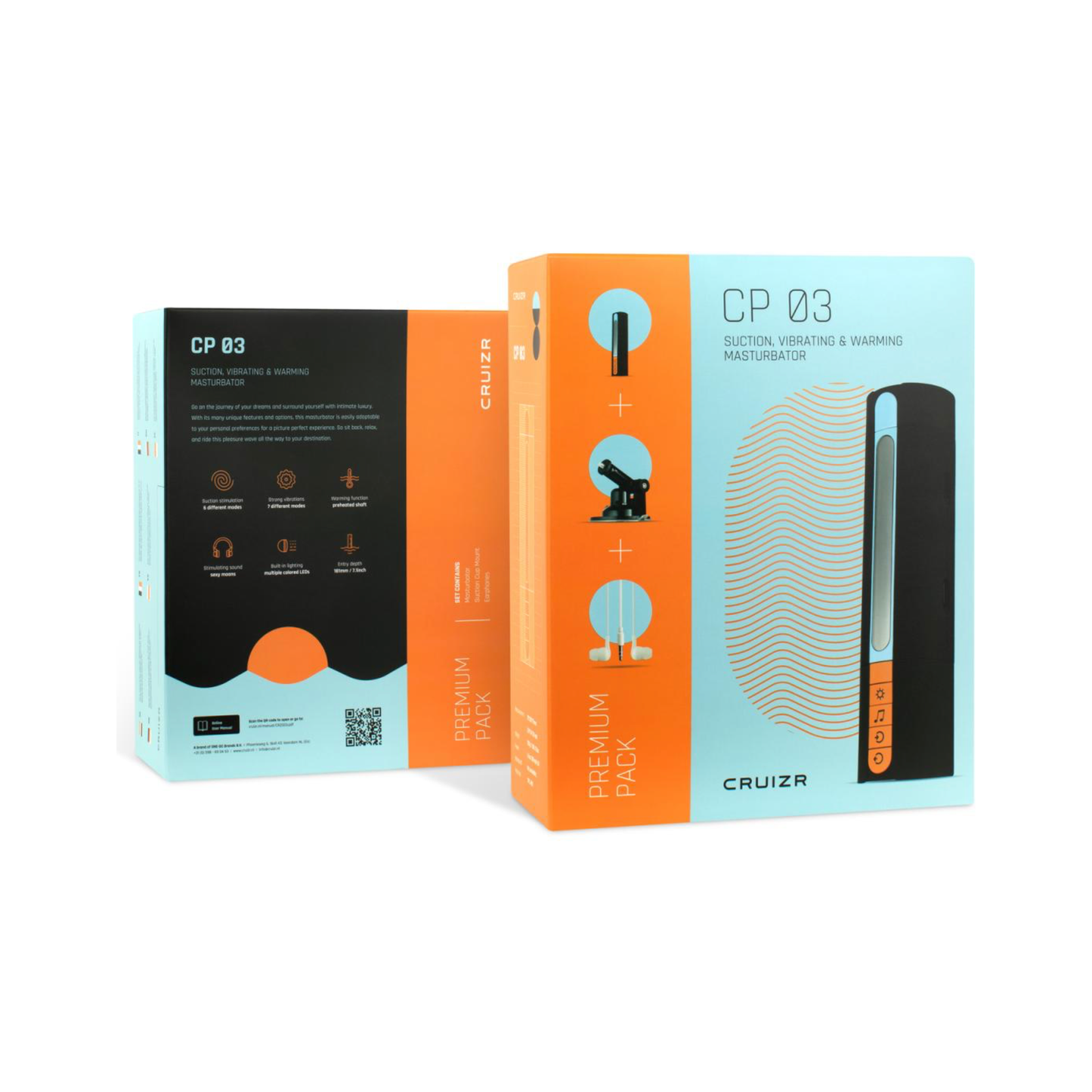 CP03 Deluxe Vibrerende En Zuigende Masturbator Met Adapter