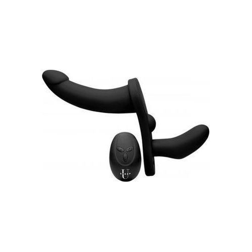 Double Take - Dubbele Vibrerende Strap-On - Zwart