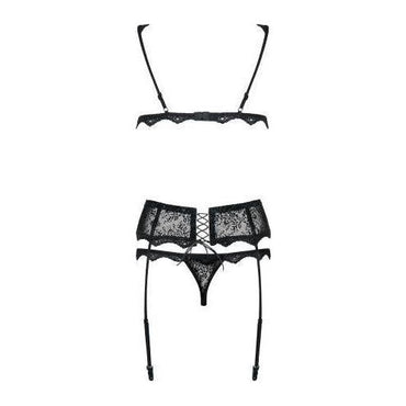 Emperita 3-Delig Jarretel Setje - Zwart