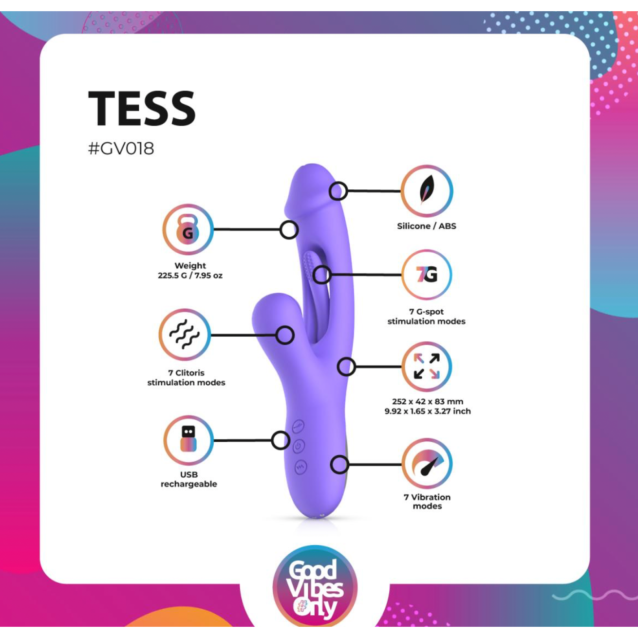 Good Vibes Only - Tess Rabbit Vibrator met G-Spot stimulator
