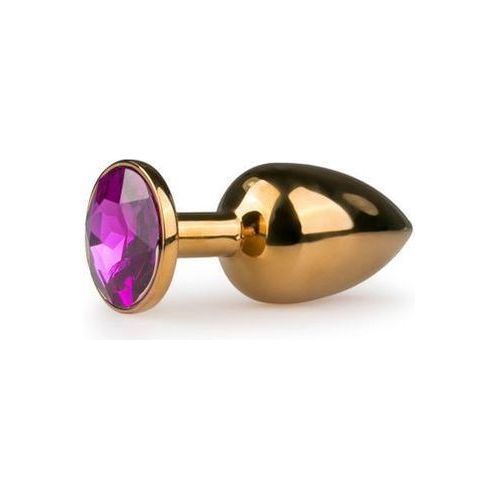 Goudkleurige Buttplug Met Ronde Roze Steen