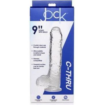 Jock C-Thru Transparante Dildo - 25 cm.