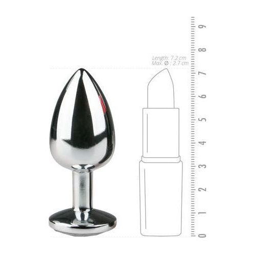 Metalen Buttplug met Zilveren Diamant - S