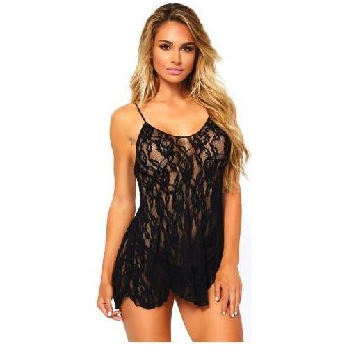 My Dreams Rose Kanten Babydoll - Zwart - One Size