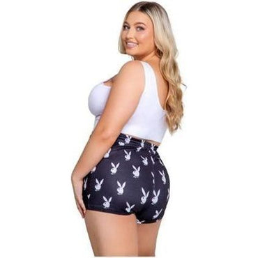 Playboy Lingerie - Slumber Bunny 2-Delige Set - Zwart&Wit Maat XL |2XL