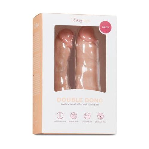 Realistische Dubbele Dildo Met Zuignap - 18 cm