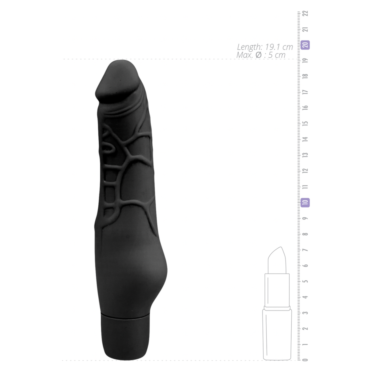 Realistische siliconen vibrator - zwart