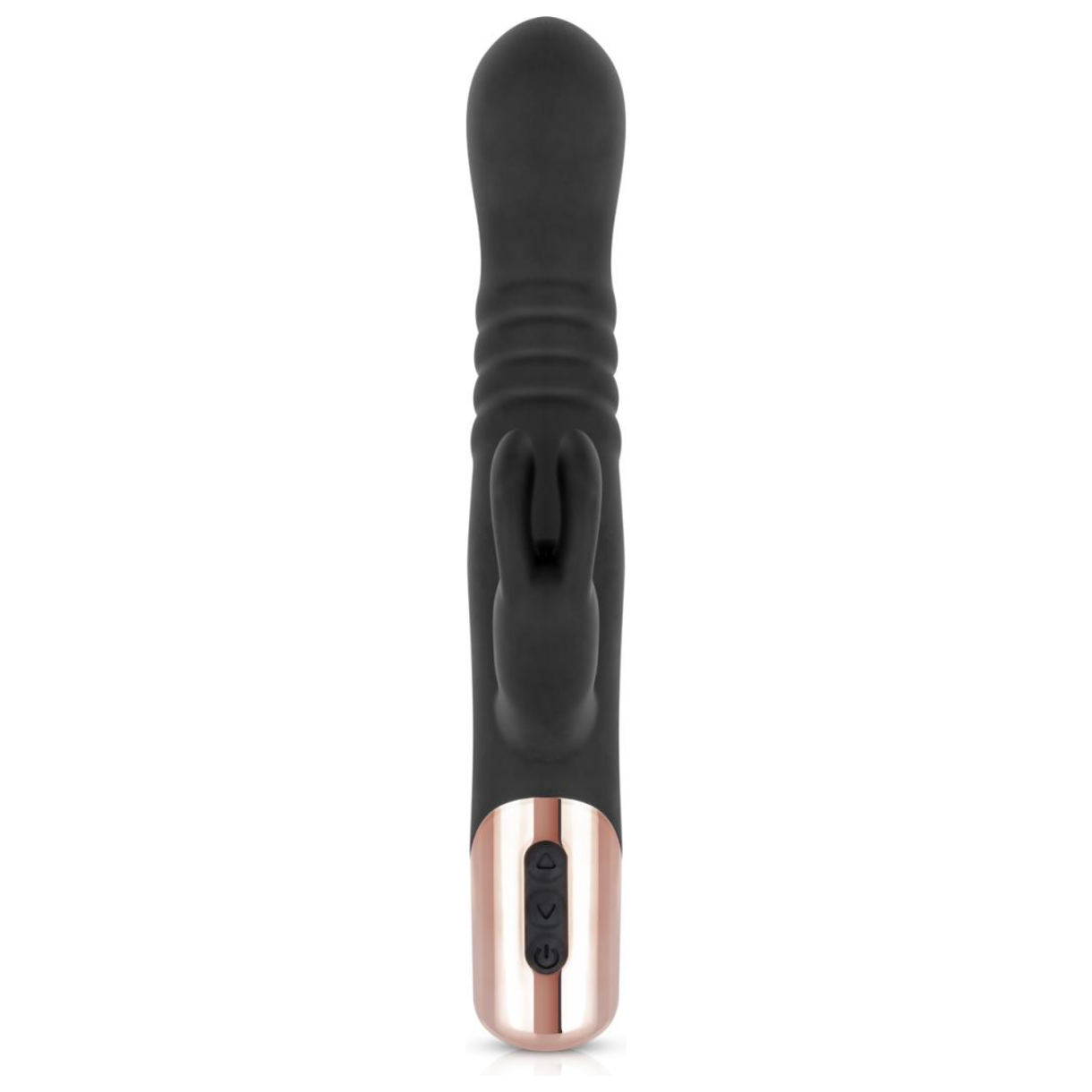Rosy Gold - Rabbit Vibrator Met Stootfunctie - Zwart