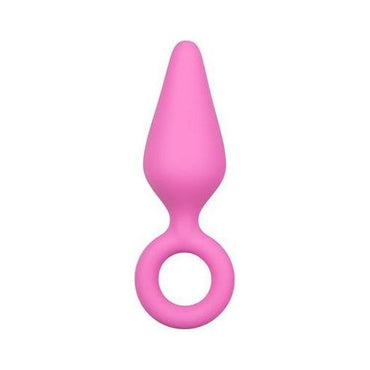 Roze buttplugs met trekring - setje