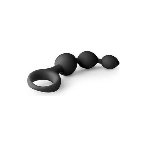 Siliconen anale kralen dildo - zwart