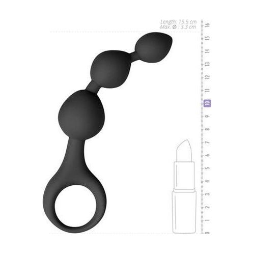 Siliconen anale kralen dildo - zwart