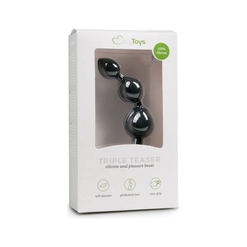 Siliconen anale kralen dildo - zwart