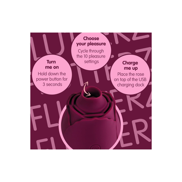 Skins Rose Buddies - The Rose Flutterz Vibrator - Wijnrood