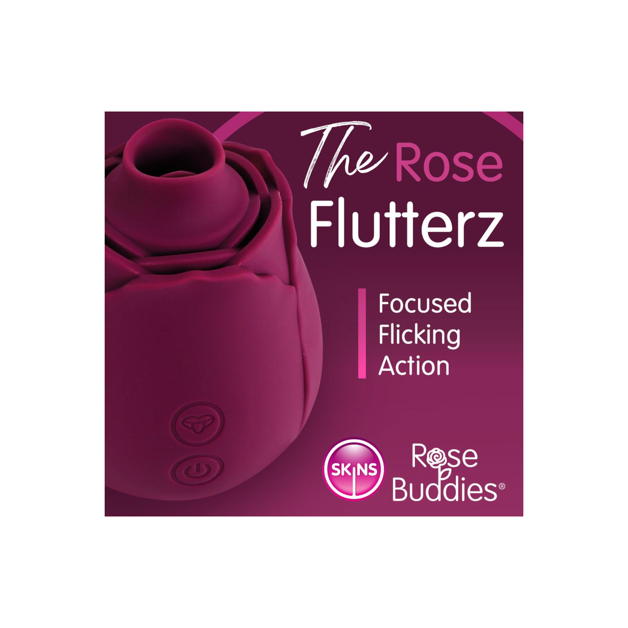 Skins Rose Buddies - The Rose Flutterz Vibrator - Wijnrood