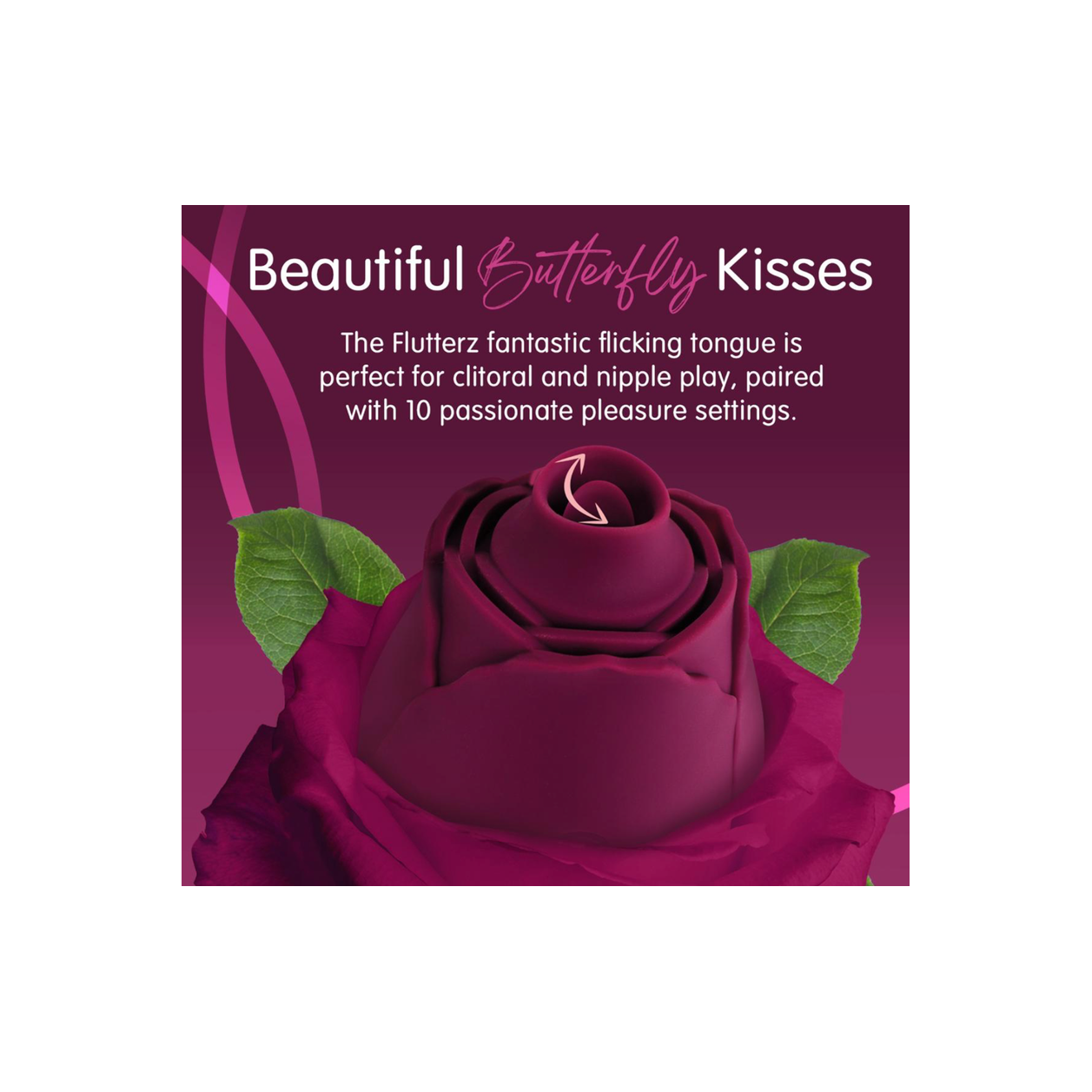 Skins Rose Buddies - The Rose Flutterz Vibrator - Wijnrood