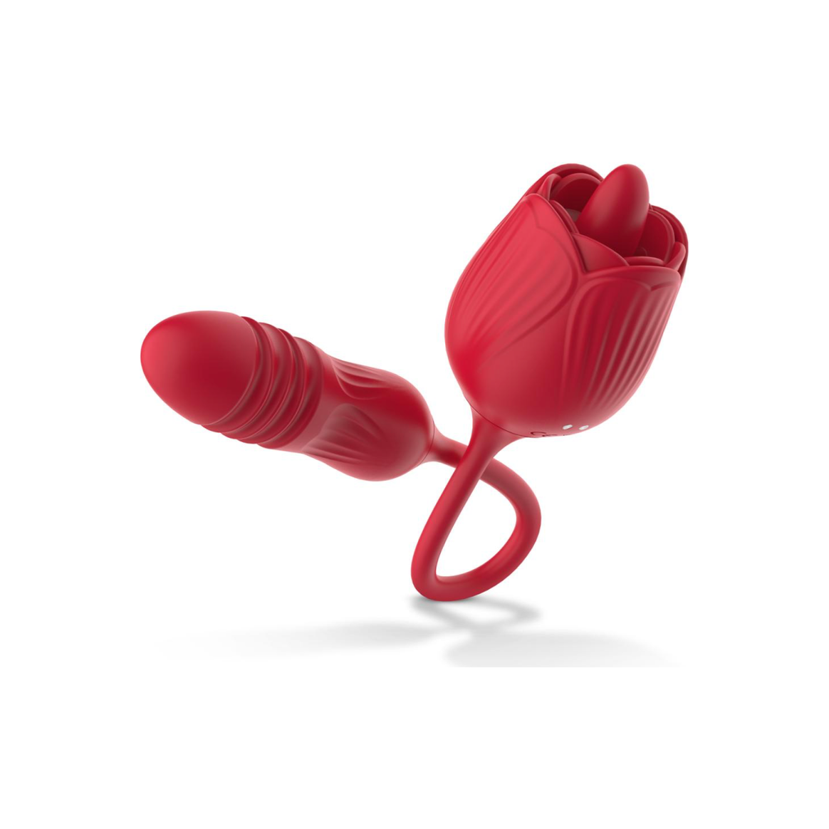 Teazers Roos Vibrator met Stotende Dildo