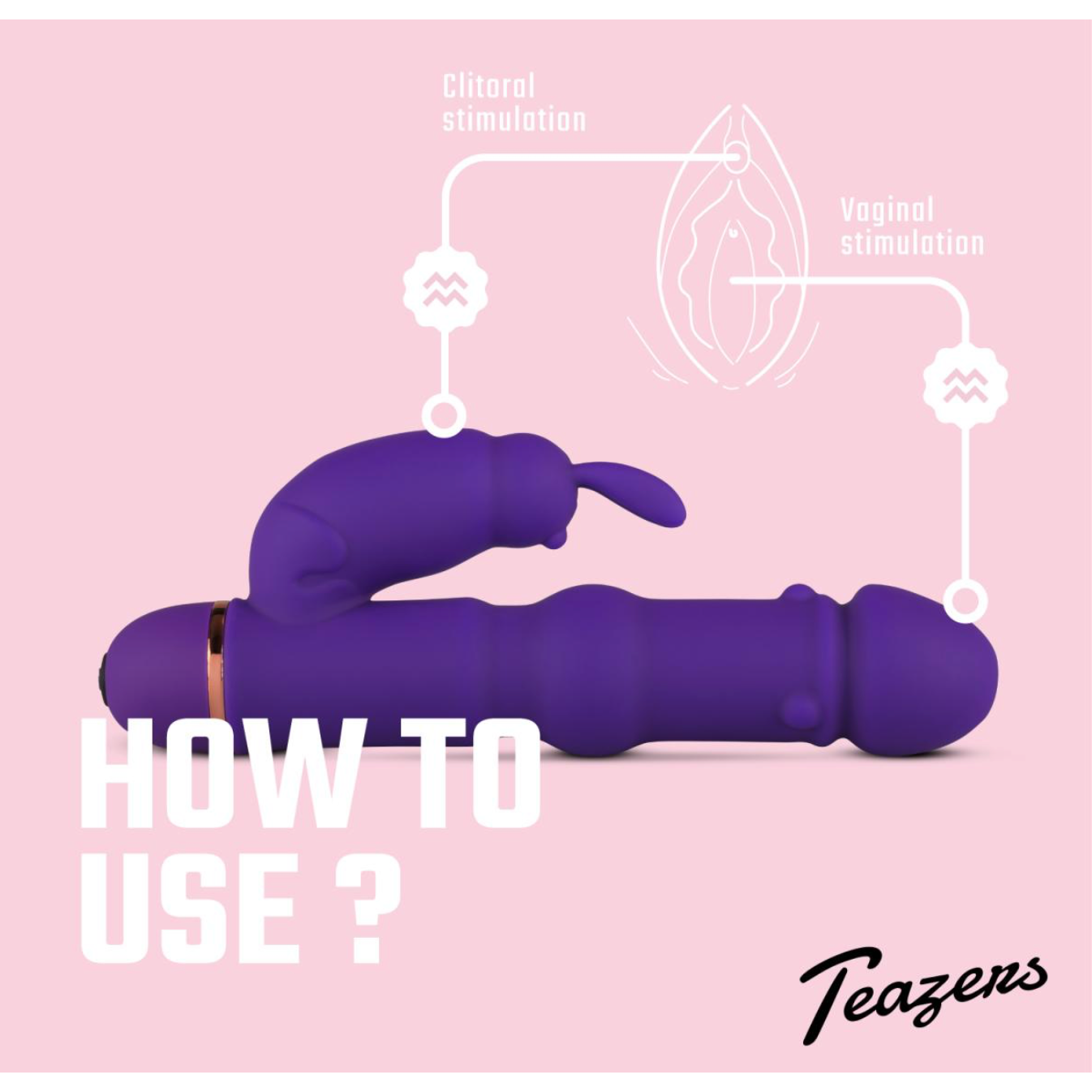 Teazers Siliconen Rabbit Vibrator - Paars