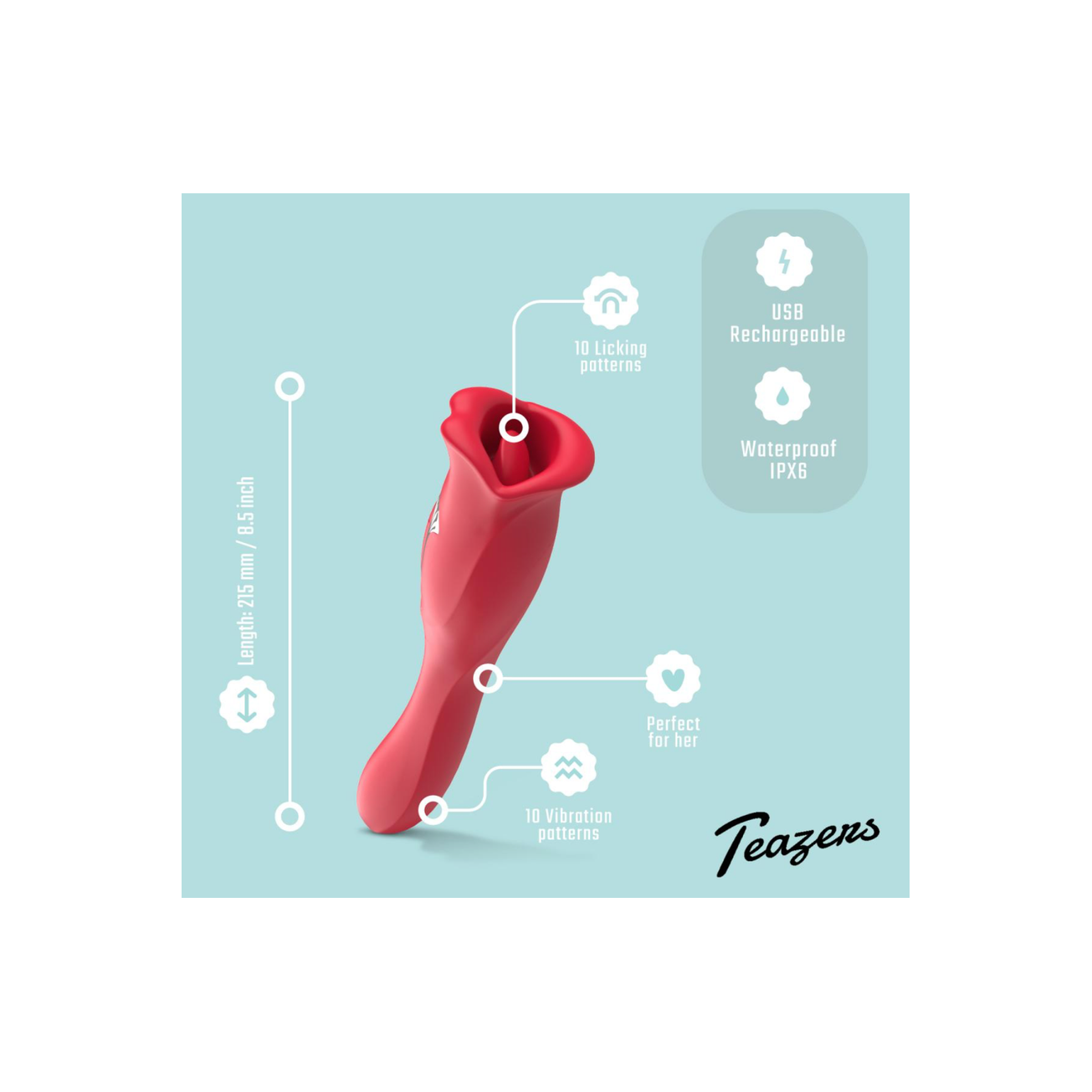 Teazers Vibrator met Likkende Clitoris Stimulator