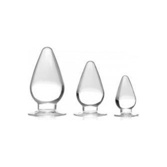 Triple Cones Anaalplug Set van 3 - Transparant
