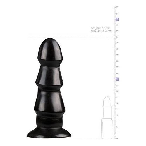 Zwarte Anaal Dildo Met Ribbels