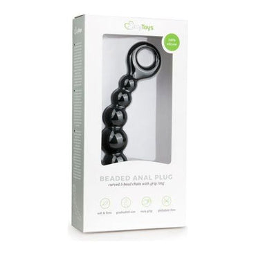 Zwarte anale plug met kralen