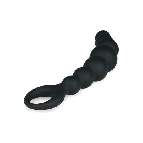 Zwarte anale plug met kralen