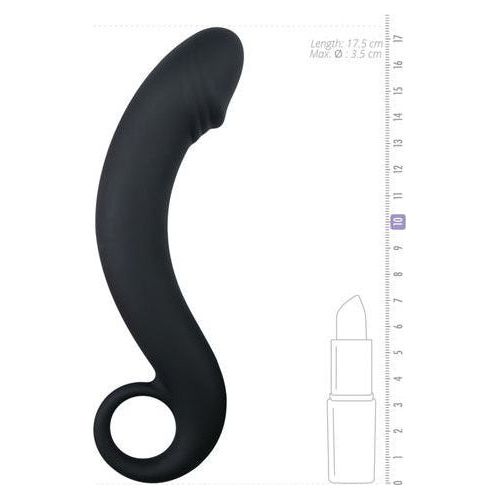 Zwarte siliconen prostaat dildo