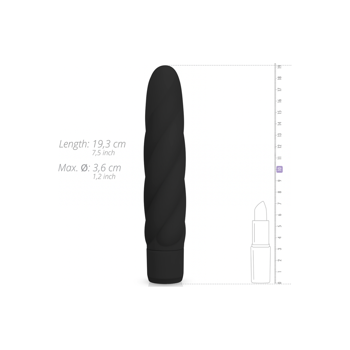 Zwarte siliconen vibrator