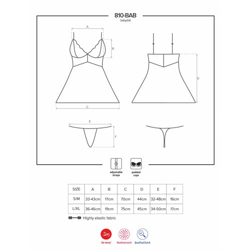 Babydoll Setje Met Kant - Wit