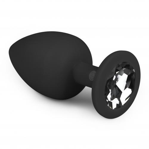 Diamond Plug Groot - siliconen buttplug met een glanzende diamant, ideaal voor anale verkenning en plezier.
