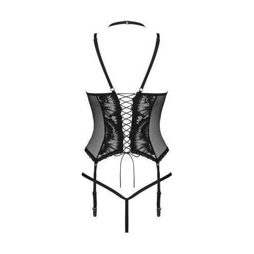 2-delige Jarretel-set Alessya -zwart