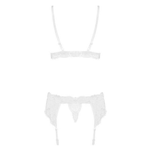 3-Delige Kanten Jarretel Set - Wit