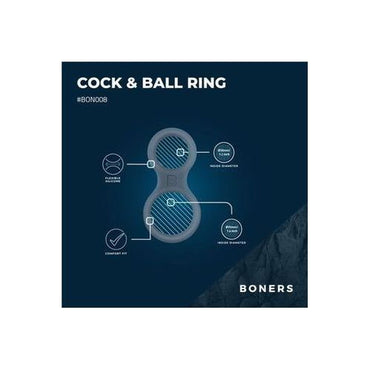 Boners Siliconen Cockring En Ballstretcher - Grijs