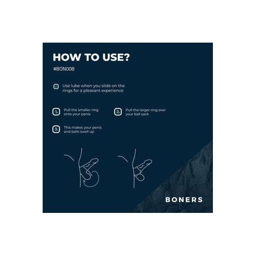 Boners Siliconen Cockring En Ballstretcher - Grijs