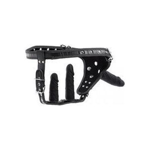 Double Penetration Strap On Harnas - Zwart