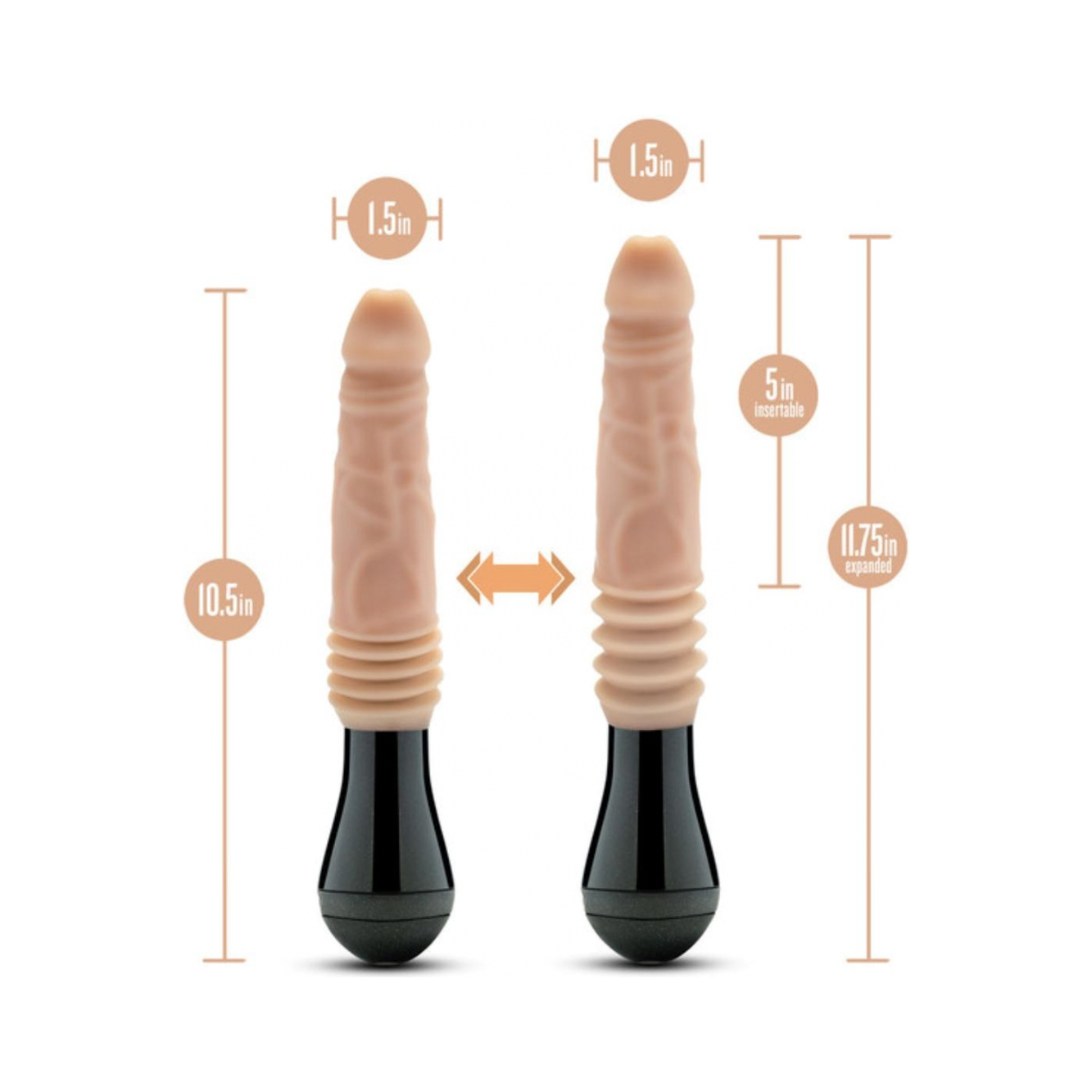 Dr. Skin Silicone - Dr. Knight - Stotende en Vibrerende Dildo - Beige