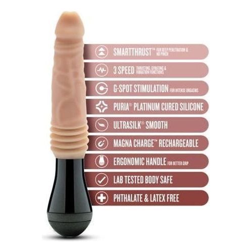 Dr. Skin Silicone - Dr. Knight - Stotende en Vibrerende Dildo - Beige