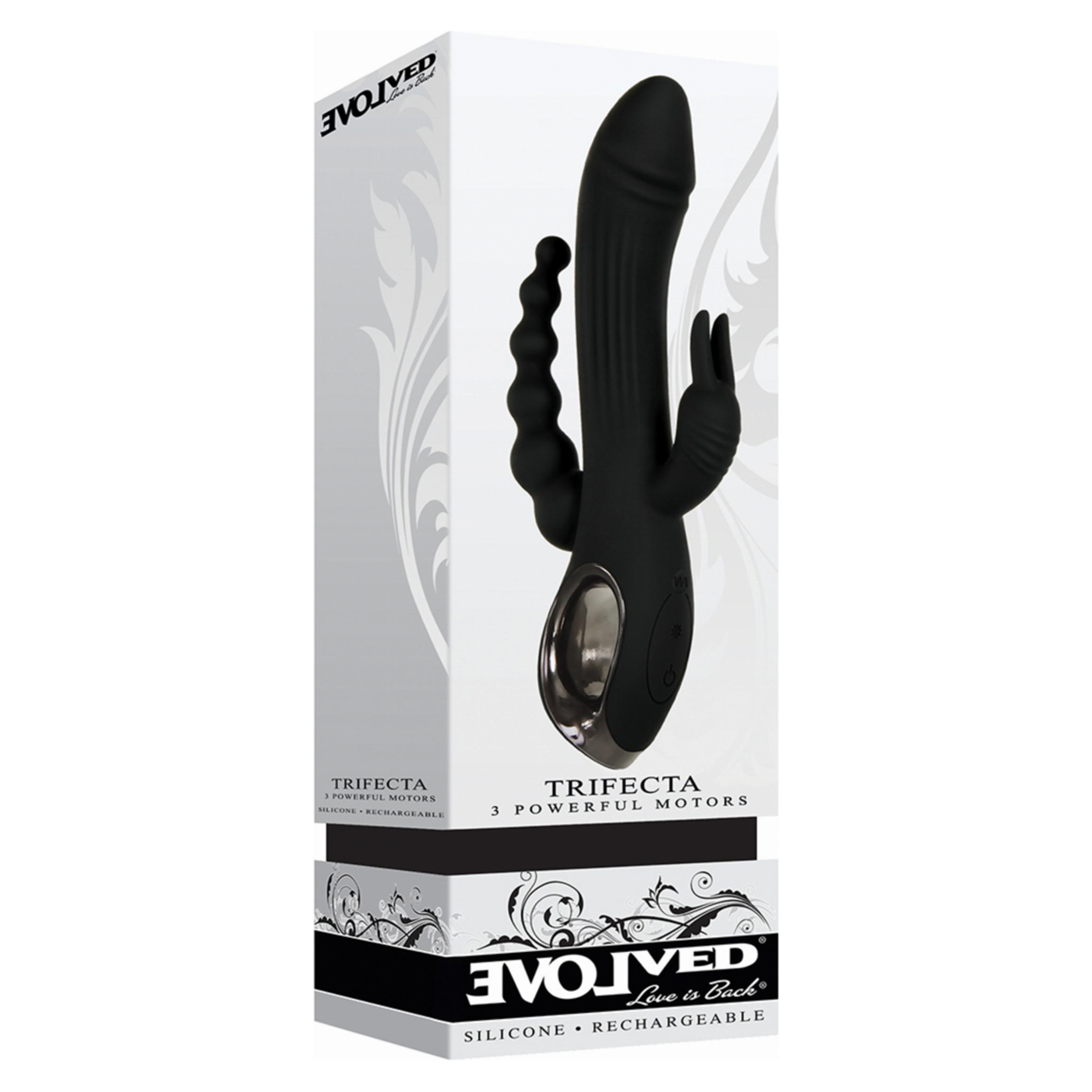 Evolved - Trifecta Rabbit Vibrator - Zwart