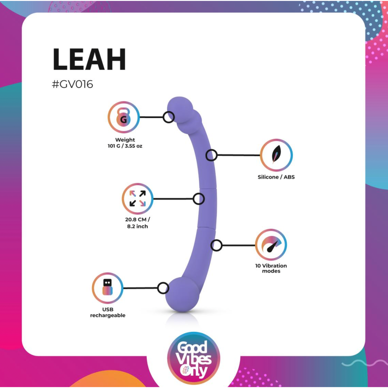 Good Vibes Only - Double End Vibrator Leah - Paars