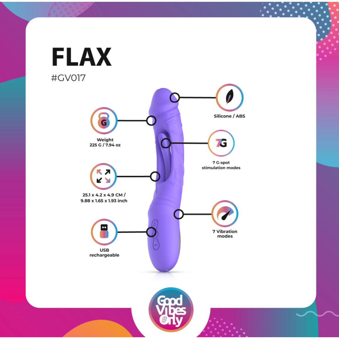 Good Vibes Only - Flax Vibrerende Dildo met G-Spot Stimulator