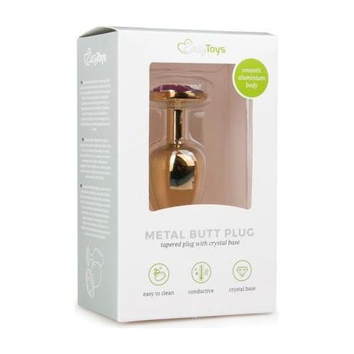 Goudkleurige Buttplug Met Ronde Roze Steen