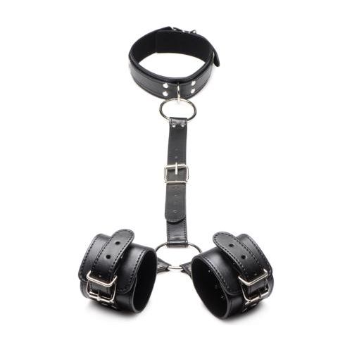 Halsband Met Polsboeien Restraint Set - Zwart