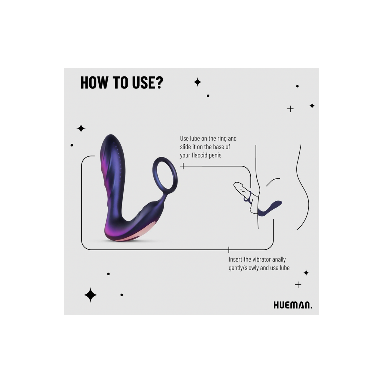 Hueman - Black Hole Anaal Vibrator Met Cockring