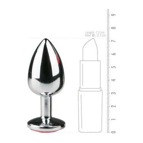 Metalen buttplug Zilver/Roze - S