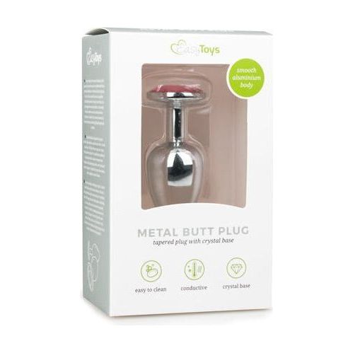 Metalen buttplug Zilver/Roze - S