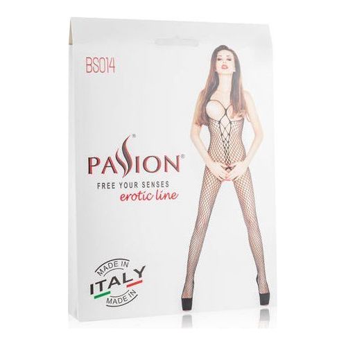 Netstof Catsuit met Open Cups - Zwart - One Size