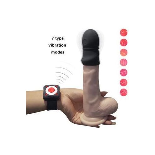 OTOUCH - Super Striker Verlengende Penis Sleeve Met Vibraties - Zwart