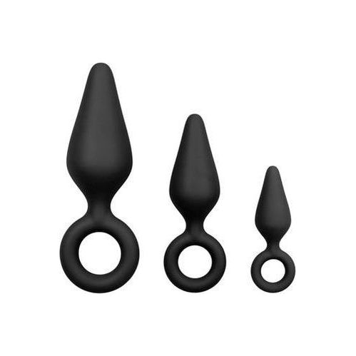 Roze buttplugs met trekring - setje