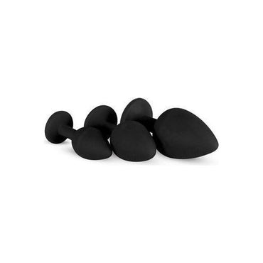 Siliconen Buttplug Met Diamant - Zwart